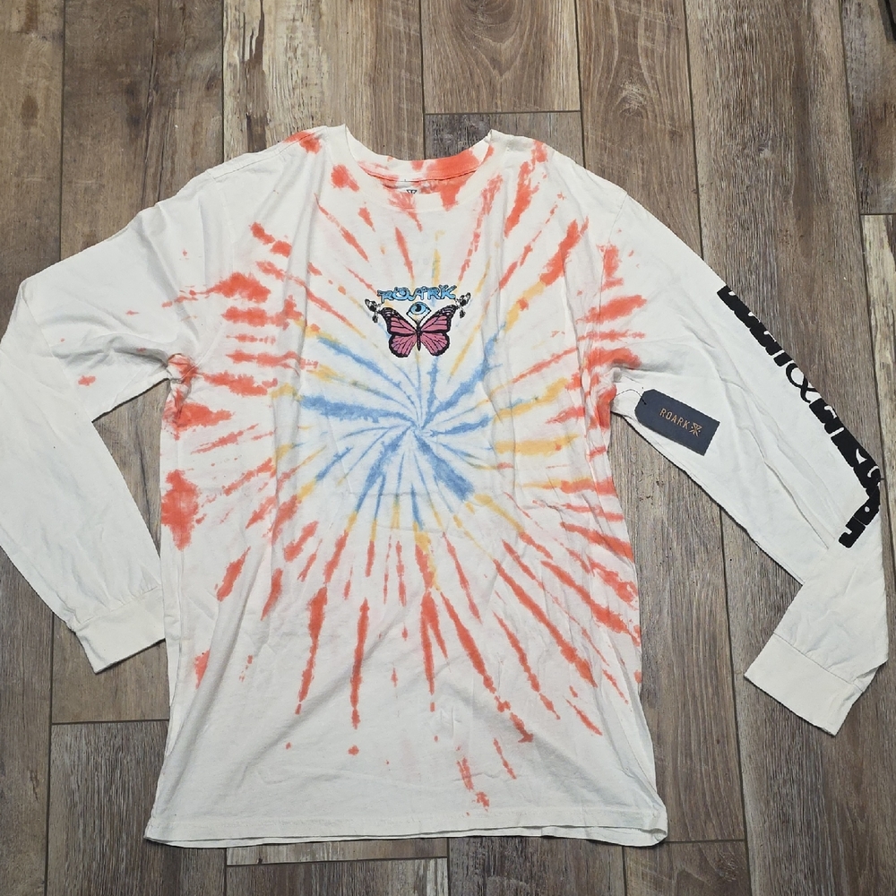 NWT Men's Roark "SEEK & EXPLORE" Long Sleeve Thai Dye Shirt. Size Large